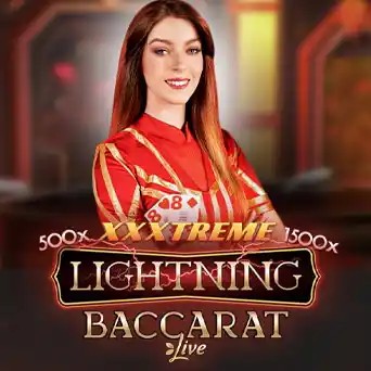 Lightning Baccarat online game logo by Evolution on myempire-gr.gr